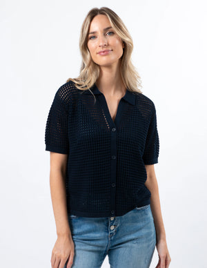 Stella Gemma Holly Knit Top Navy