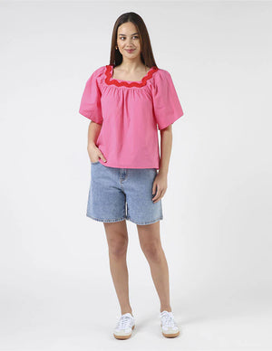 Stella + Gemma Rita Top Strawberry Sundae Pink Cotton High Summer 2024