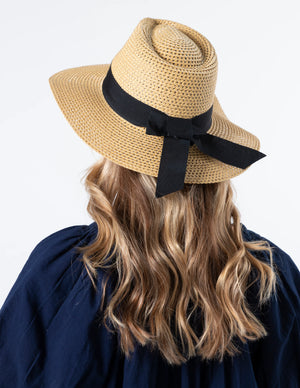 Stella Gemma STRAW HAT - NATURAL BLACK BOW