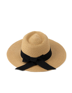 Stella Gemma STRAW HAT - NATURAL BLACK BOW