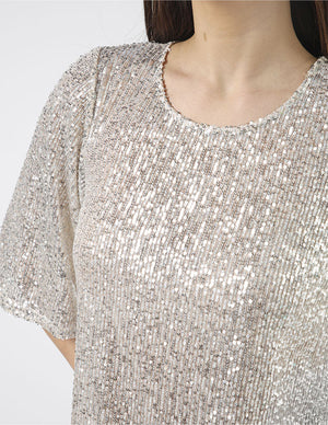 Stella + Gemma ALEXIS TOP SEQUINS - CHAMPAGNE