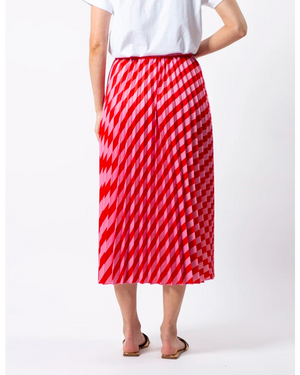 Cravehome Stella + Gemma Pink/Red Stripe Brigette Skirt Back