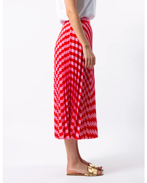 Cravehome Stella + Gemma Pink/Red Stripe Brigette Skirt Side