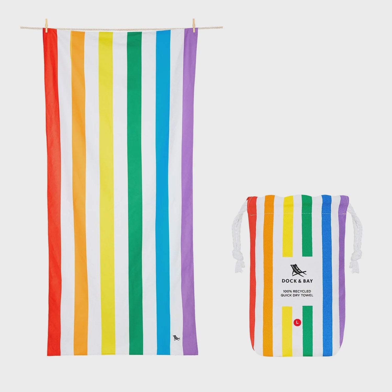 Dock & Bay Quick Dry Beach Towel - Rainbow Skies