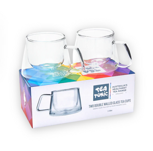 Tea Tonic Two Double Walled Glass Tea Cups Gift Set