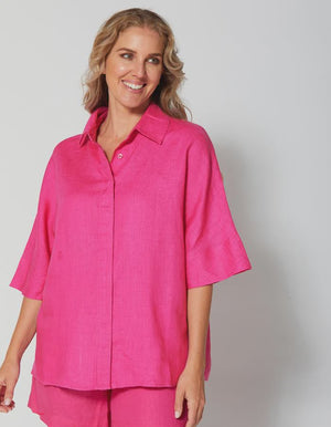 Stella Gemma VIVIANA Linen TOP FUCHSIA Pink