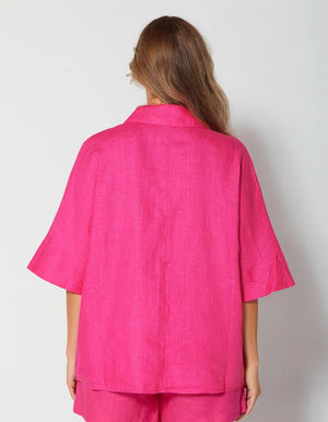 Stella Gemma VIVIANA Linen TOP FUCHSIA Pink