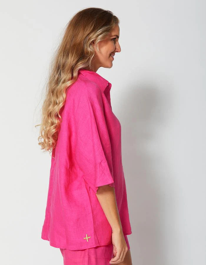 Stella Gemma VIVIANA Linen TOP FUCHSIA Pink