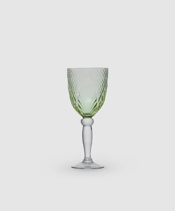 French Country Vintage Green Goblet