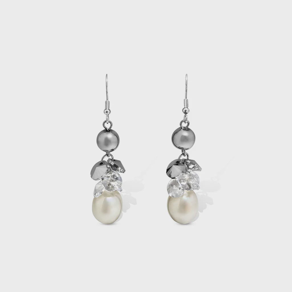 Perle Silver Beads White Pearl Hook Earrings - Fabuleux Vous