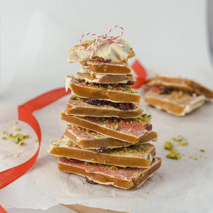 White Chocolate, Pistachio & Cranberry Toffee| 200g Jar The Confectionist