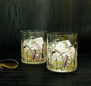 Wildflower Old Fashioned Glass Set of 4Nel Lusso Glassware