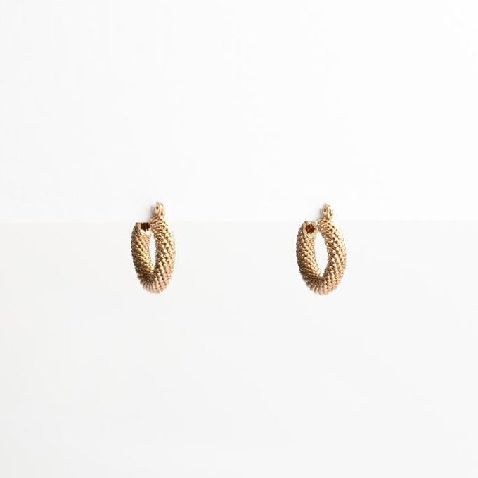 Gold Textured Hoop Earring - Stella + Gemma