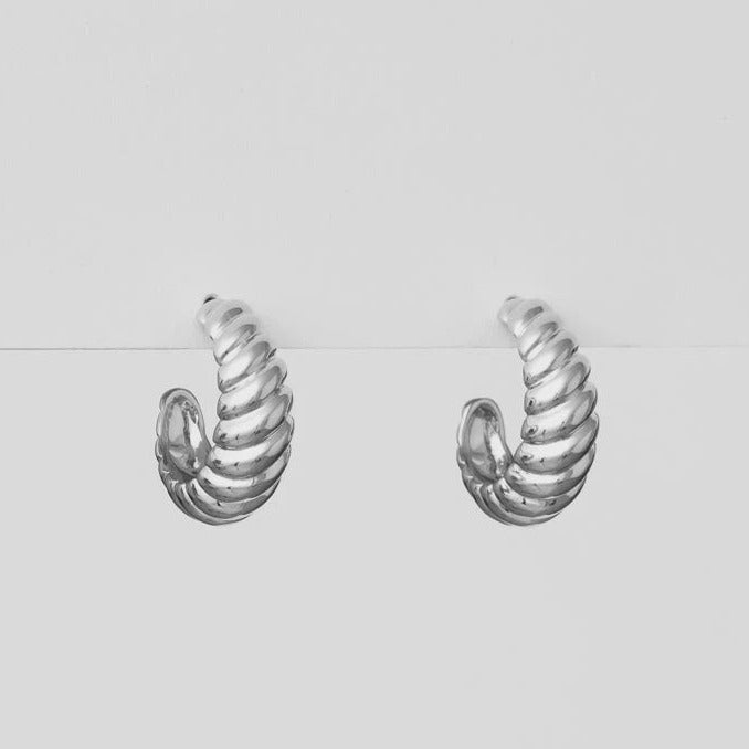 Earrings - Silver Twist Hoop - Stella + Gemma