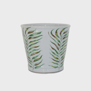 Palm Leaf Crackled Planter Small - CC Interiors