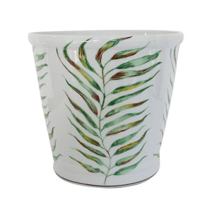 Palm Leaf Crackled Planter Large - CC Interiors