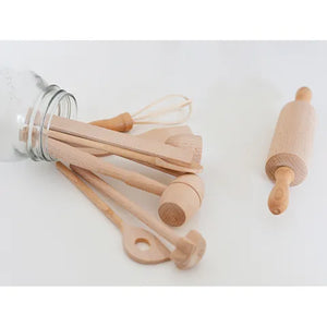 Beech Wood Child Utensil Set 9 pc