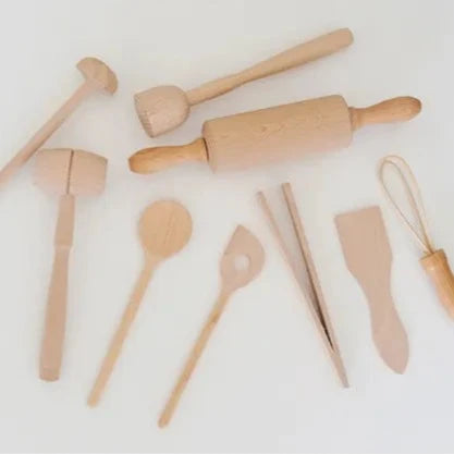 Beech Wood Child Utensil Set 9 pc