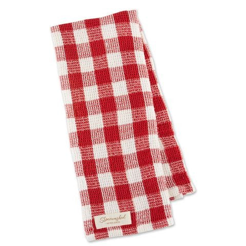 Design Imports Red Check Tea Towel