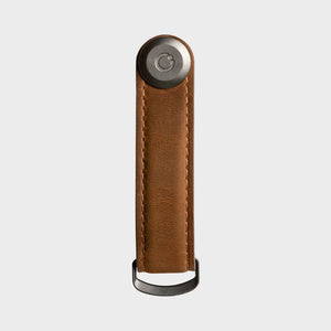 Orbitkey Key Organizer Crazy-Horse Oak Brown with Brown Stitching