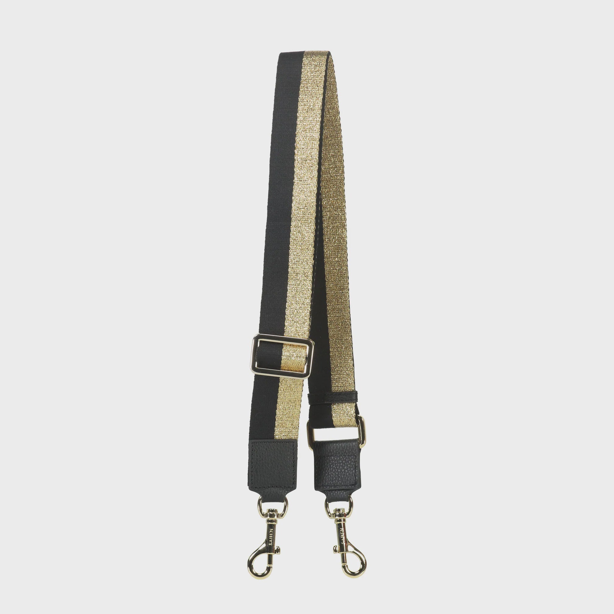 Feature Strap - Webbing Gold & Black Stripe - Saben