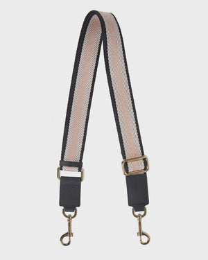 Saben Feature Strap - Webbing Black, White & Blush