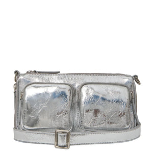 Nina Crossbody - Silver Crinkle - Saben