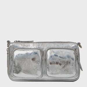 Nina Crossbody - Silver Crinkle - Saben