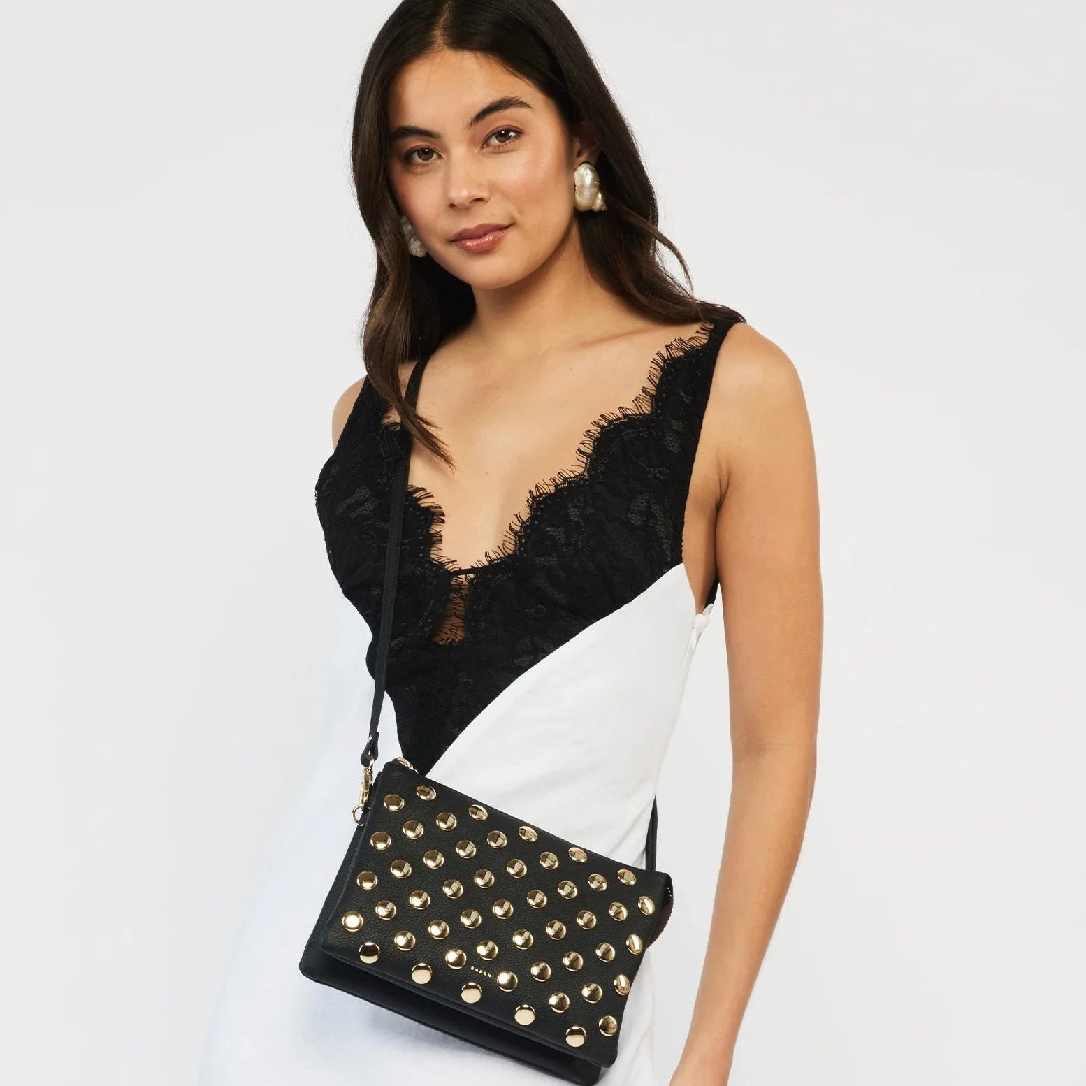 Big Sis Tilly Crossbody - Black & Gold Stud - Saben