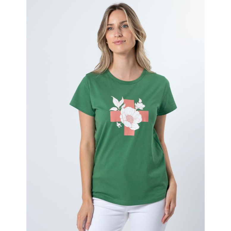 Vintage Green Floral T - Stella + Gemma