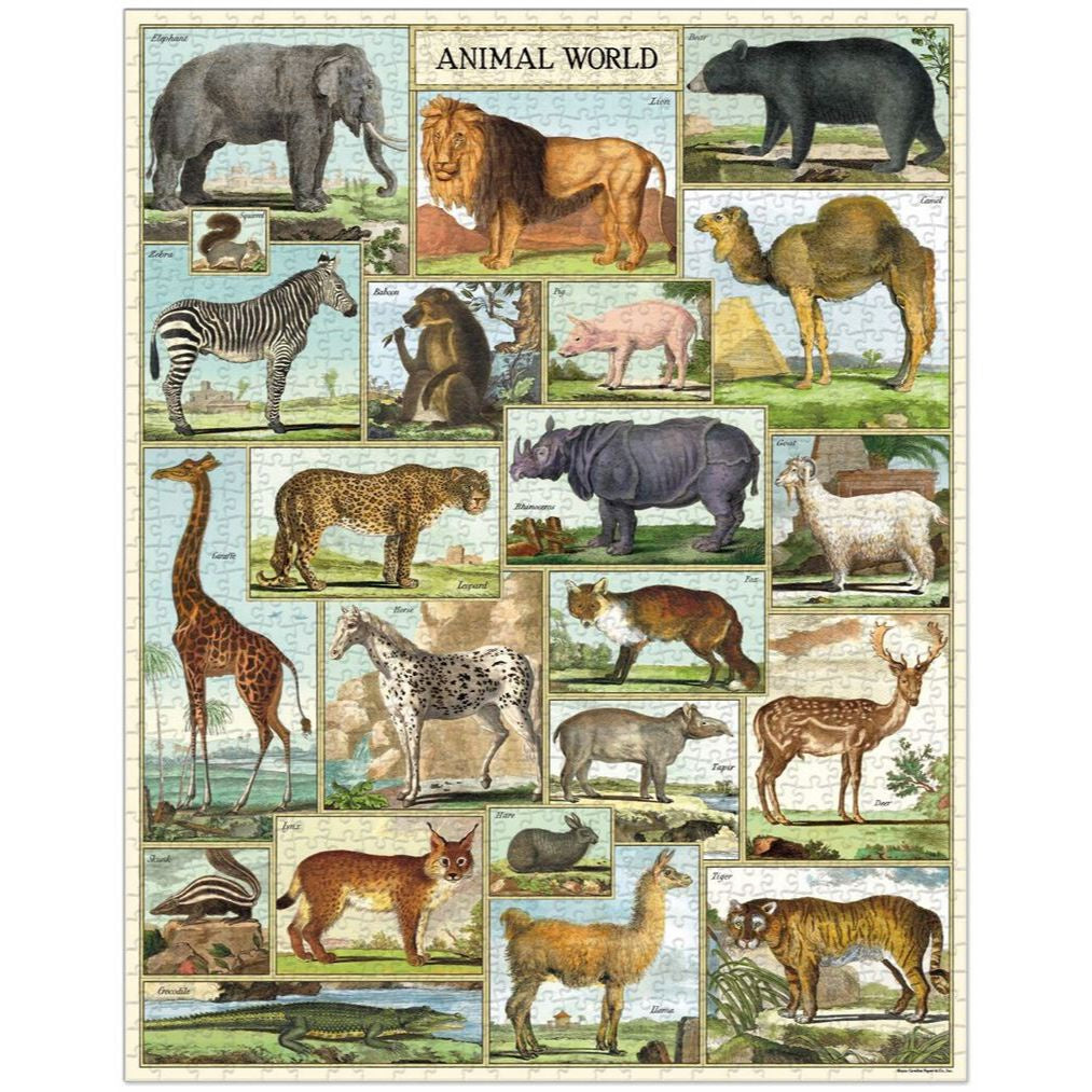 Animal Word 1000pc Puzzle - Cavallini