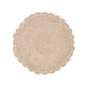 Madras Link Scallop Edged Round Placemat