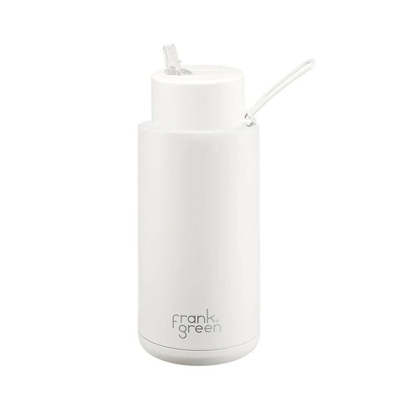 Frank Green Ceramic Reusable Bottle - 34oz / 1,000ml, Buttermilk